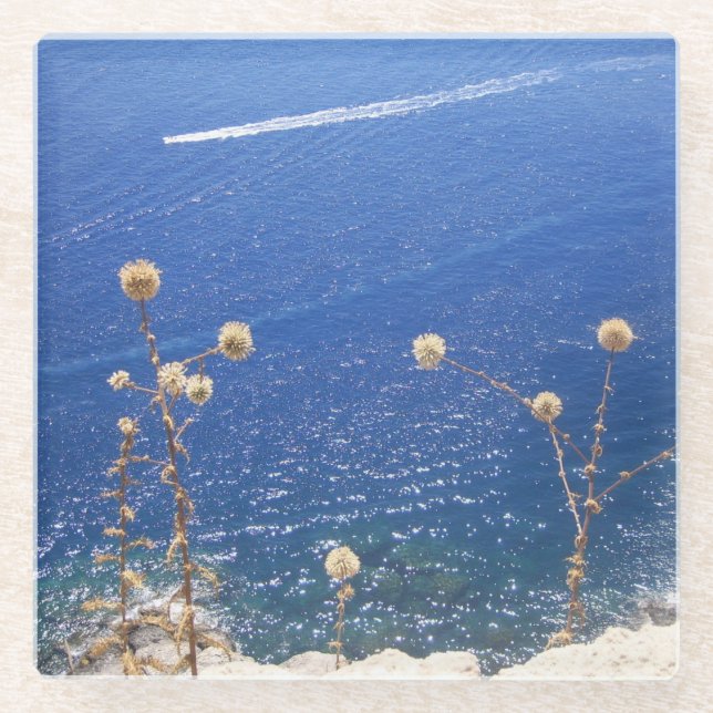 Greek Blue Sea Glasuntersetzer (Vorderseite)