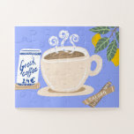 Greek Coffee & Lemon Branch Mediterranean Poster<br><div class="desc">Original hand drawn illustration. Bring the warm feeling of a sunny Mediterranean café into your home with this charming Greek coffee illustration poster. A steaming cup of traditional Greek coffee sits beside a lemon branch and café sugar packet, capturing the relaxed atmosphere of seaside tavernas and slow afternoon coffee breaks....</div>