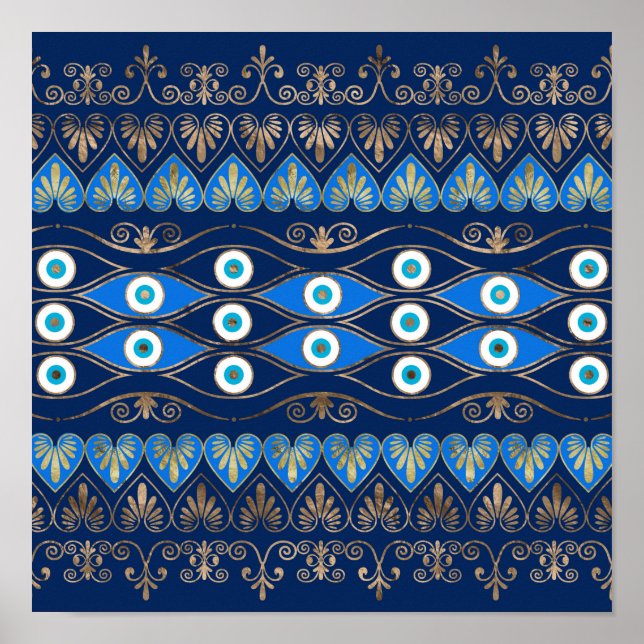 Greek Evil Eye ornament Poster (Vorne)