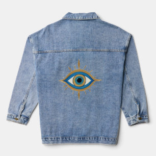 GREEK Evil Eye Protection Denim Jacket Jeansjacke