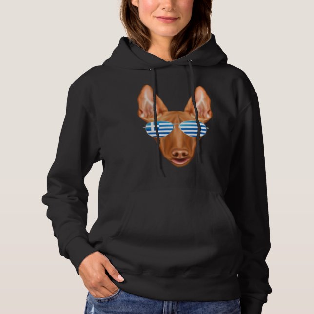 Greek Flag Pharaoh Hound Dog Greece Pocket Hoodie (Vorderseite)