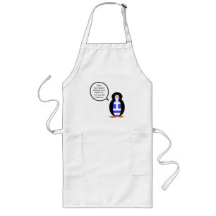 Greek Flag Talking Ms Penguin Lange Schürze