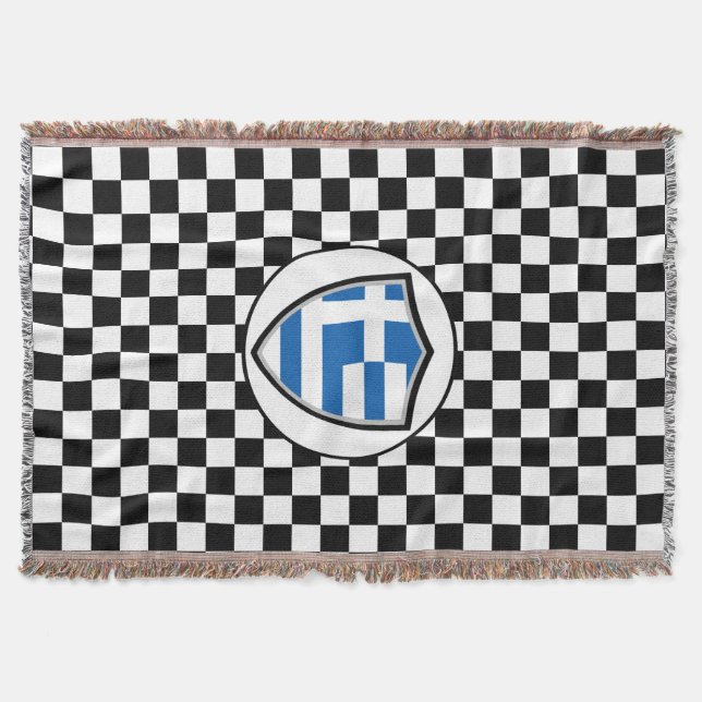 Greek flag throw blanket decke (Vorderseite)
