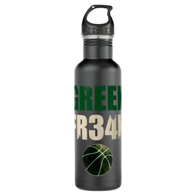 GREEK FR34K Milwaukee Wisconsin Basketball Champio Edelstahlflasche (Vorderseite)