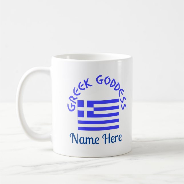 Greek Goddess and Flag of Greece Kaffeetasse (Links)