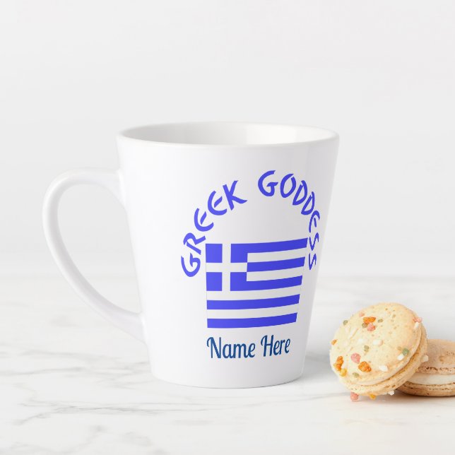 Greek Goddess and Flag of Greece Milchtasse (Beispiel)
