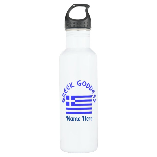Greek Goddess and Flag of Greece Personalized  Edelstahlflasche (Vorderseite)