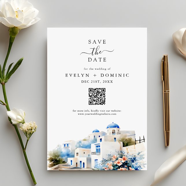 Greek Island Santorini Greece Wedding Save The Date (Von Creator hochgeladen)