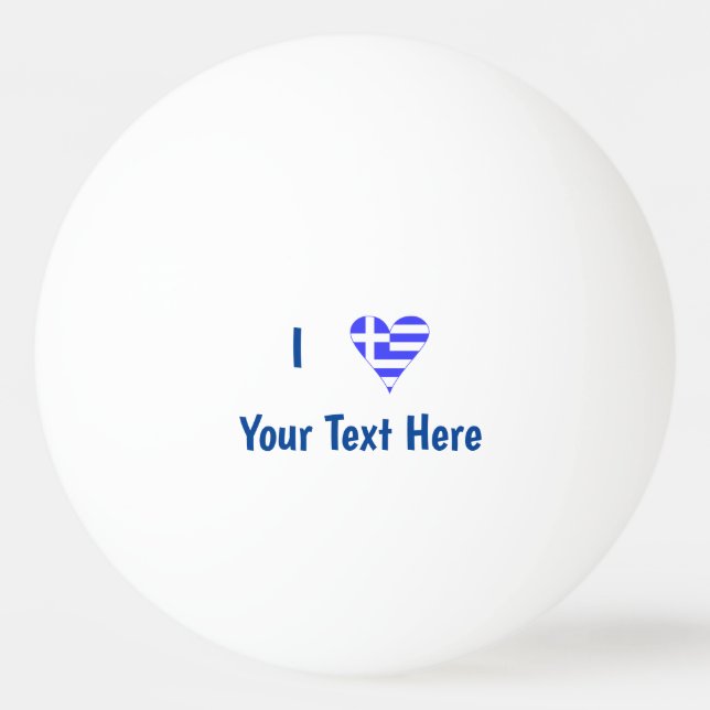 Greek Love Heart Flag Personalized Tischtennisball (Vorderseite)