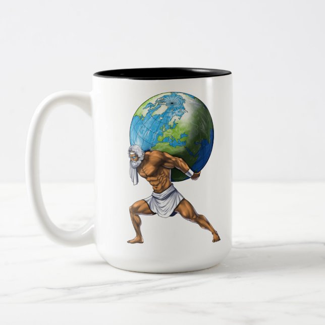 Greek Mythology God Atlas Zweifarbige Tasse (Links)
