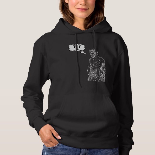 Greek Psi Statue Thought Bubble Expressing Thought Hoodie (Vorderseite)
