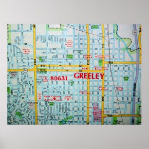 Greeley, affiche vintage de carte de Co