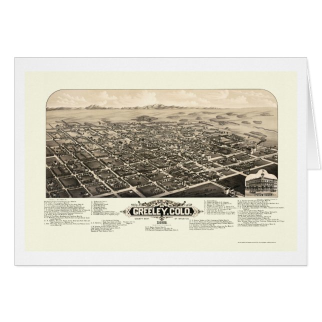 Greeley, carte panoramique de Co - 1882 (Devant horizontal)