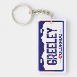Greeley Colorado blauer Nummernschild Schlüsselanh Schlüsselanhänger