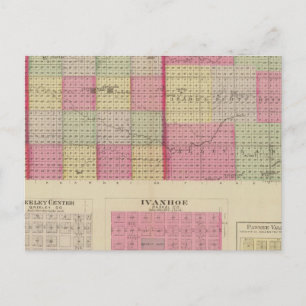 Greeley, Wichita und Scott Landkreises, Kansas Postkarte