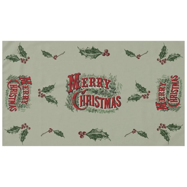 Green 1876 Frohe Weihnachten Tischdecke (Vorderseite (Horizontal))