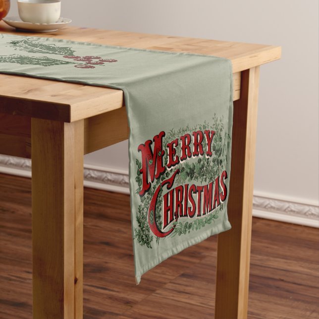 Green 1876 Merry Christmas Großer Tischläufer (Beispiel)