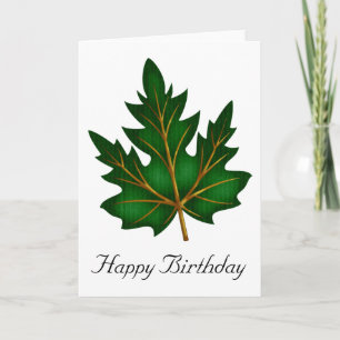Green 1 Leaf automne saison Bonne carte d'annivers