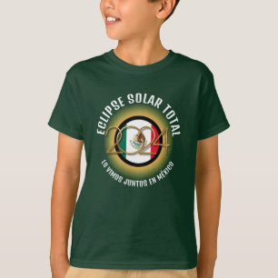 Green 2024 INSGESAMT SOLAR ECLIPSE Mexiko Kinder T-Shirt