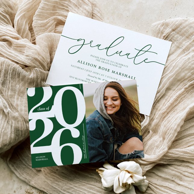 Green 2025 Photo Graduation Party Invitation (Créateur téléchargé)