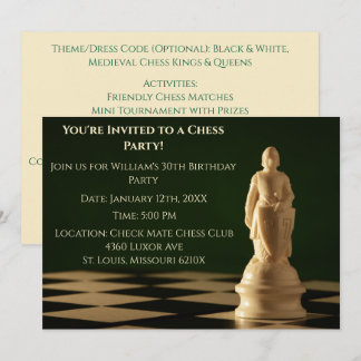 Green 30. Geburtstag Party Schach Pawn Einladung