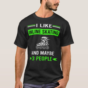 Green 3 People Inline Skaten Skate Skater T-Shirt