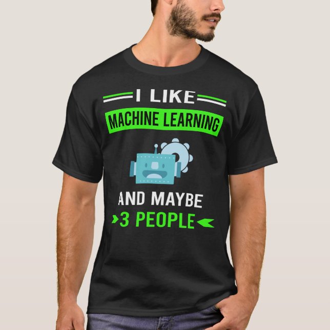 Green 3 People Machine Learning T-Shirt (Vorderseite)