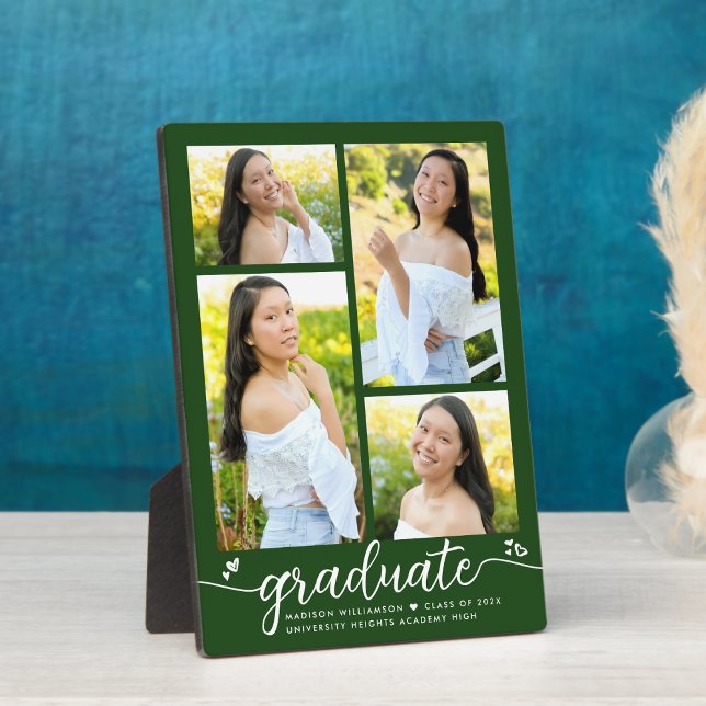 Green 4 Foto Abschluss Moderne Kalligraphie Herz Fotoplatte (Von Creator hochgeladen)