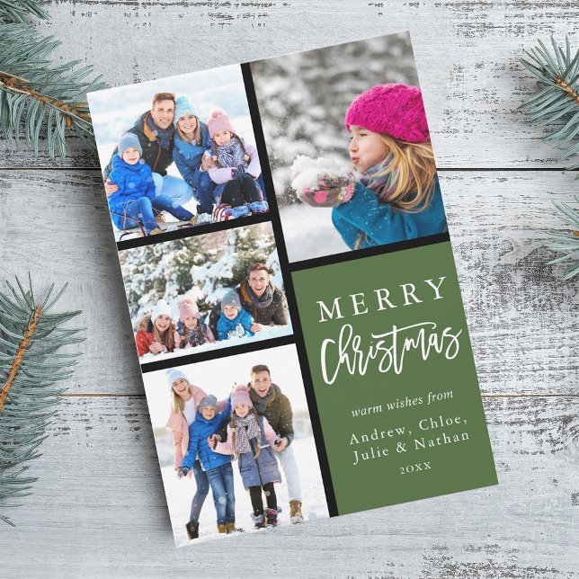 Green 4 Foto Collage Moderne frohe Weihnachten (Von Creator hochgeladen)