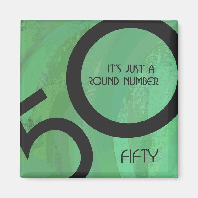 Green 50 Decade Geburtstag Magnet (Vorne)