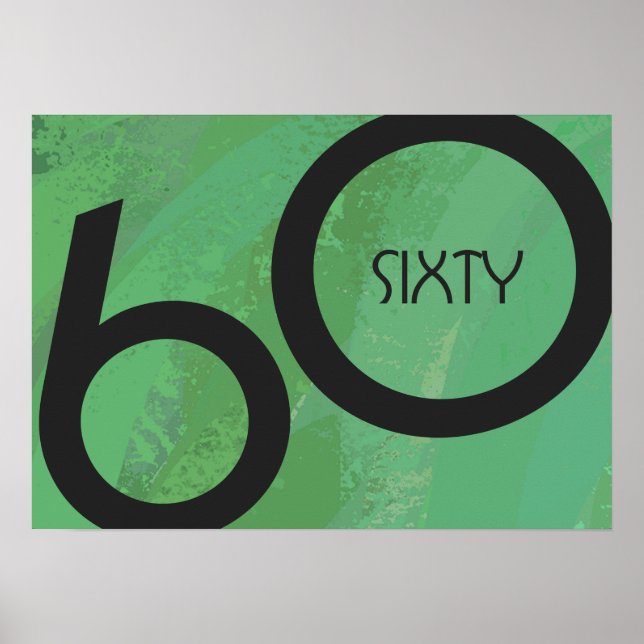 Green 60 Decade Geburtstag Poster (Vorne)