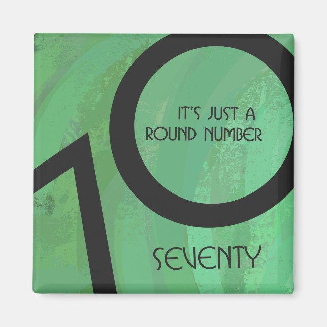 Green 70 Decade Geburtstag Magnet (Vorne)