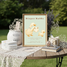 Green A Silly Goose Diaper Raffle Table Sign  Einladung