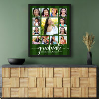 Green Abschluss K-12 Fotocollage Stripes Script
