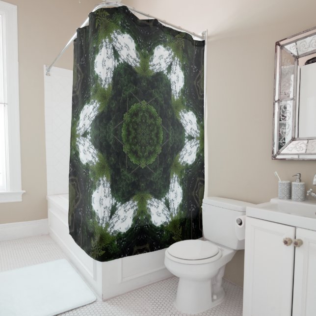 GREEN ABSTRACT DRAWING. SAMER BRASIL 1 DUSCHVORHANG (Beispiel)