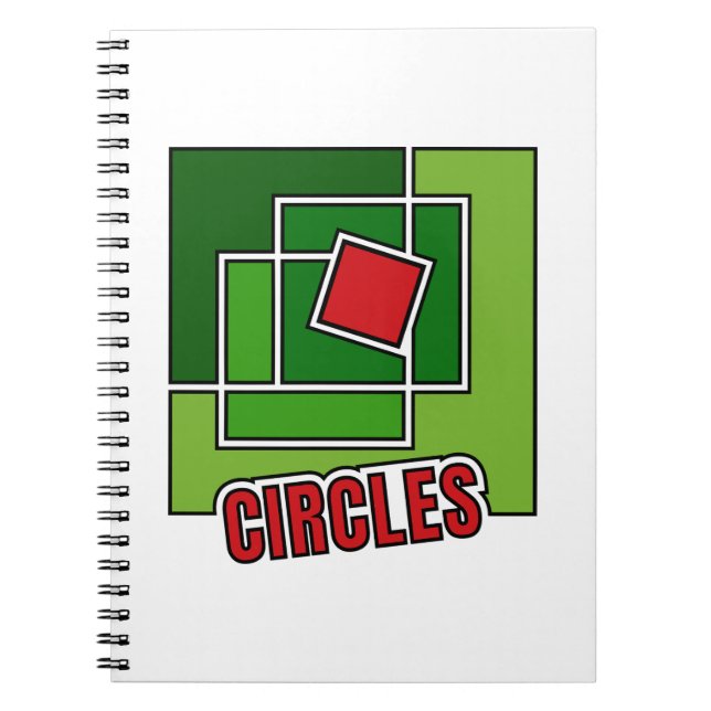 Green Abstraction with Twisted Red Square Notizblock (Vorderseite)