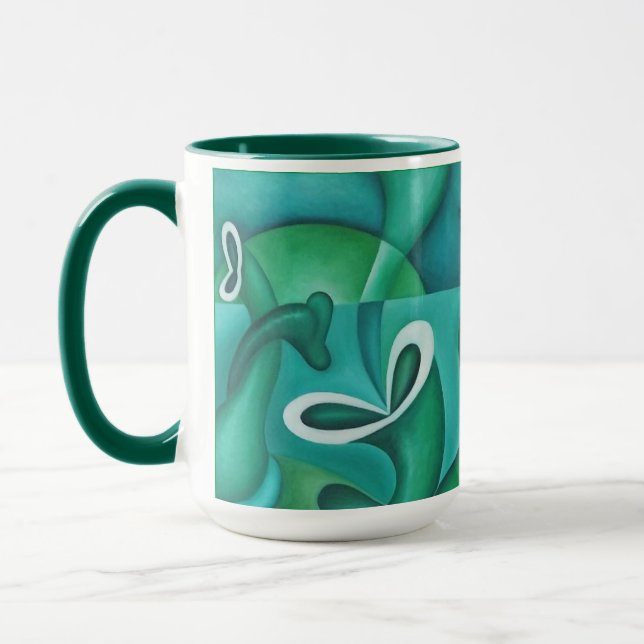 Green Abstrakt Art Tasse (Links)