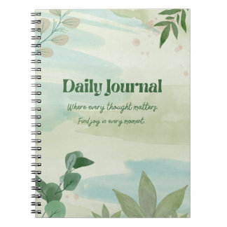 Green Aesthetic Daily Journal - Motivierend & Sty Notizblock