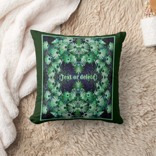 Green African Daisy Blume Abstrakt Personalisiert Kissen (Decke)