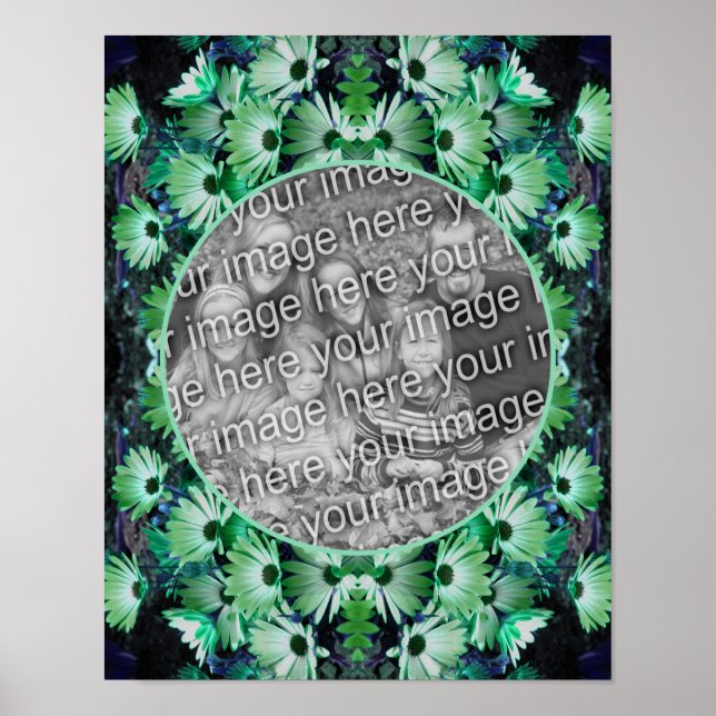 Green African Daisy Blume Frame Add Your Foto Poster (Vorne)