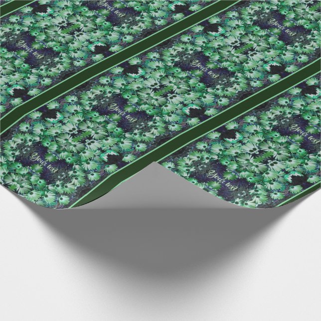 Green African Daisy Blume Personalisiert Geschenkpapier (Ecke)