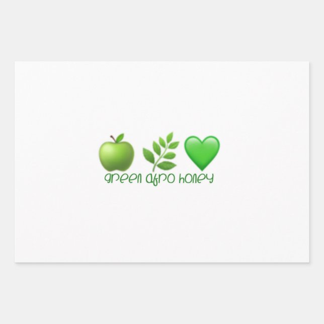 Green Afro Honey Gift Wrap 2 Geschenkpapier Set (Vorderseite)