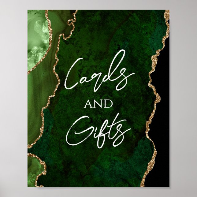 Green Agate Wedding Gifts Sign Poster (Vorne)