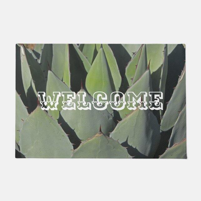 Green Agave Blätter Botanisches Foto Südwesten Fußmatte (Vorderseite)