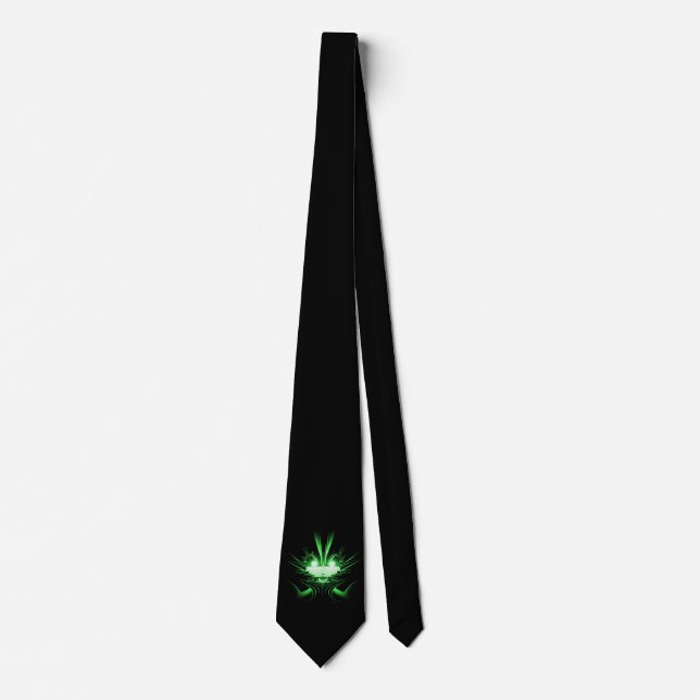 Green Alien Dragon w Glow Eyes Krawatte (Vorderseite)