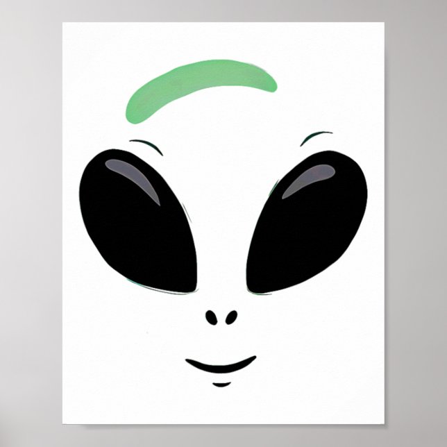 Green Alien Face Halloween Costume Poster (Vorne)