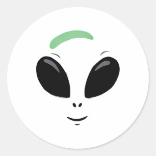 Green Alien Face Halloween Costume Runder Aufkleber