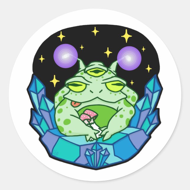 Green Alien Frog Stickers (Vorderseite)