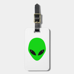 Green Alien Head Gepäckanhänger