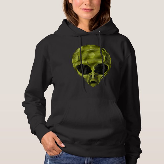 Green Alien Head Hoodie (Vorderseite)